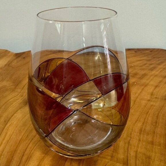 Cornet Barcelona Fancy Stained Glass Designer Wine Glass Tumbler - Picture 6 of 6